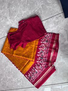 Maroon Readymade Saree Blouse