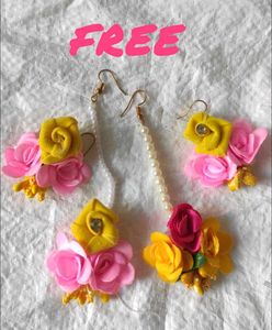 COMBO EARRINGS 🐚✨Set Of 3  🤍♥️💛 +1💗