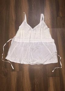 Peplum White Short Kurti Top