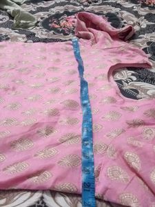 Pink Printed kurti plazo Set