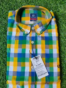 Colorful Plaid Button-Down Shirt