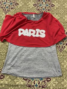 Red & Grey Paris Top