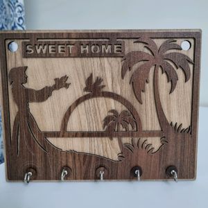 Sweet Home Wooden Wall Hanging Key Holder