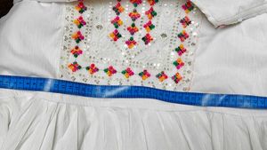 White Embroidered Peasant Top