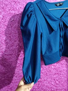 Stylish Blue Crop Top