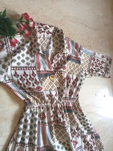 Pretty Printed Mid Length Dress
