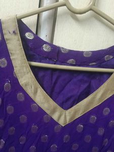 Purple Polka Dot Anarkali Dress for women