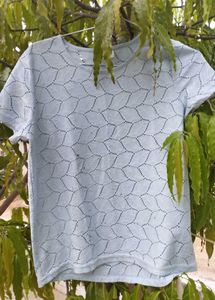 Light Blue Eyelet Tee