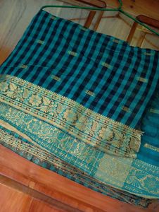 Elegant Checked Saree