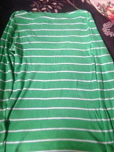 parrot Green tshirt with white strips