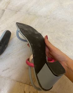block pastel blue heels