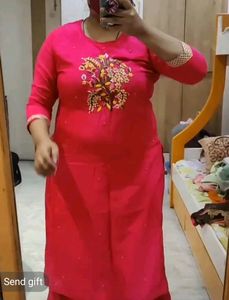 Pink Embroidered Kurti