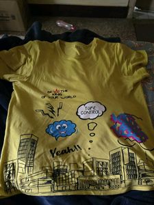 Yellow Graphic Print Tee