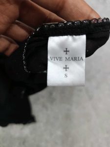 Vive Maria Black Gothic Mesh Top