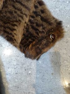 Brown animal print Fur coat