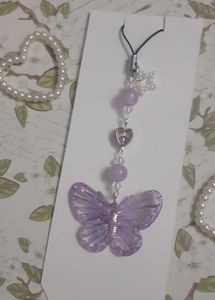 Purple Butterfly Phone Charm Handmade