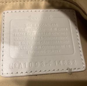 COACH large leather tote white shoulder bag