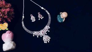 new jewellery set 2 colors available  pink and gre
