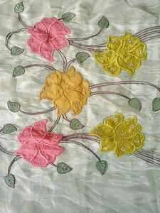 Elegant Floral Embroidered suit Set Silk Simmer