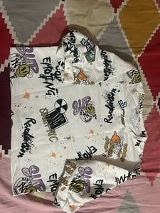 Korean printer Crop T-shirt