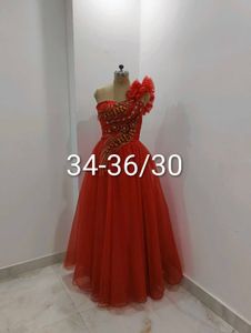 Red organza Gown