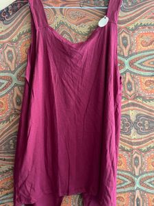 Burgundy Sleeveless Button-Up Dress
