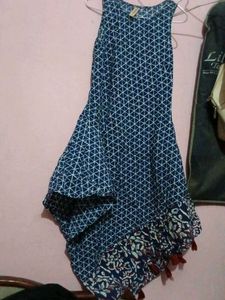 Blue Geometric Print Dress