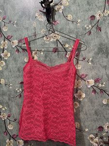 Pink Lace Cami Top