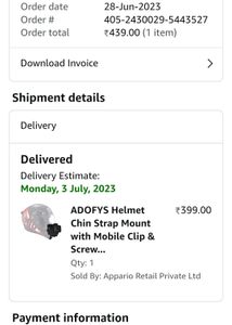 ADOFYS Helmet Chin Strap Mount with Mobile Clip &amp; Screw Compatible with All Smart Phones Go pro Hero 9/8/7/6,SJCAM, Yi, DJI Osmo Action &amp; Other Action Cameras / Phone Holder