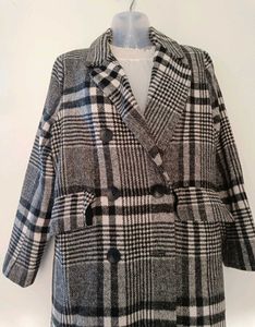 Plaid Patterned Overcoat
