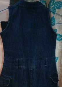 Denim Dress with Pink Belt