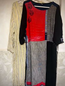 Sale 2 Kurti Combo- Stripped And Patchwork