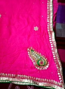 Pink Gota Patti Saree with Embellishments