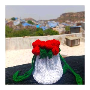 Crochet Rose Bouquet Pouch