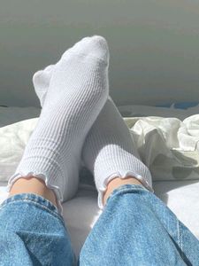Fuzzy White Women Socks Used