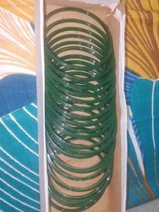 Green Glass Bangles - Set