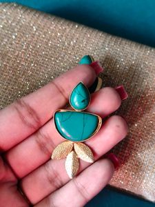 fancy Teal Stone Earrings ❤️