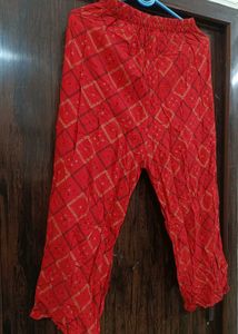 Red Printed Legging/ Plazzo
