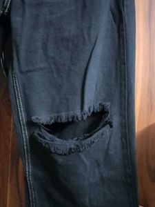 Black Rugged Straight Fit Jeans
