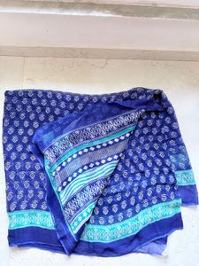 Unused Pure Chiffon Block Print Saree