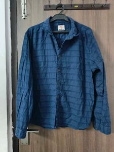 Blue Striped Casual Mens Shirt