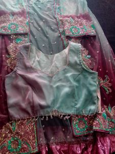 Beautiful Heavy Work Blouse With Sarara And Shrug