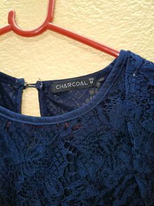 Elegant Navy Lace Top