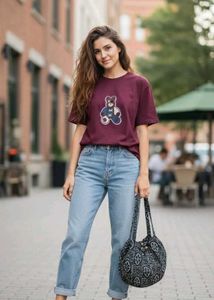 Cute Bear Graphic Tee🌸