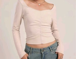 Glitchz Sweetheart Neck Ruched Top