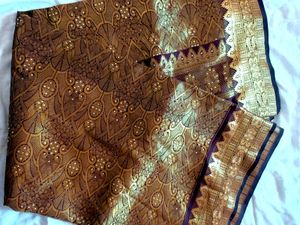 Saree Brown &amp; Gold