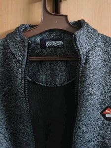 Gray Casual Zip-Up Jacket