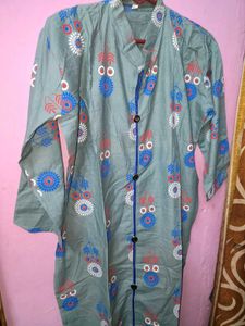 Floral Print Grey Kurta