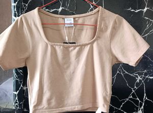 Beige Square Neck Top🥖✨