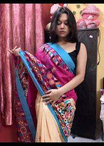 Beautiful Art Hand stitched Saree!!